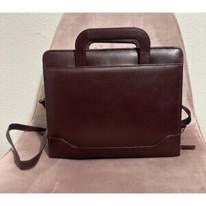 Franklin Covey Leather Briefcase Bag in Dark Brown